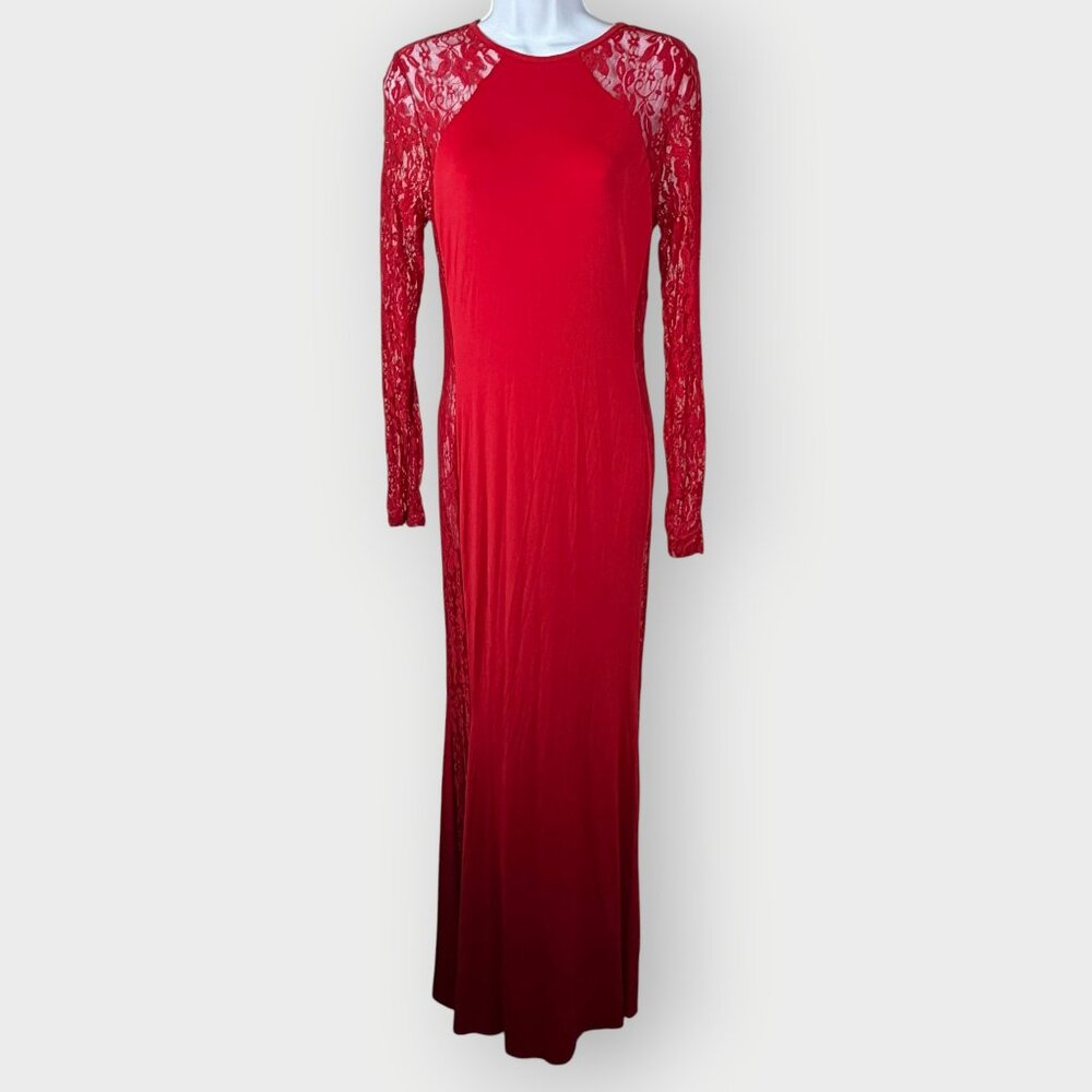 Vtg Y2K Body Central Maxi Dress | XL | Red | USA Paper Tag | Witchy Vamp